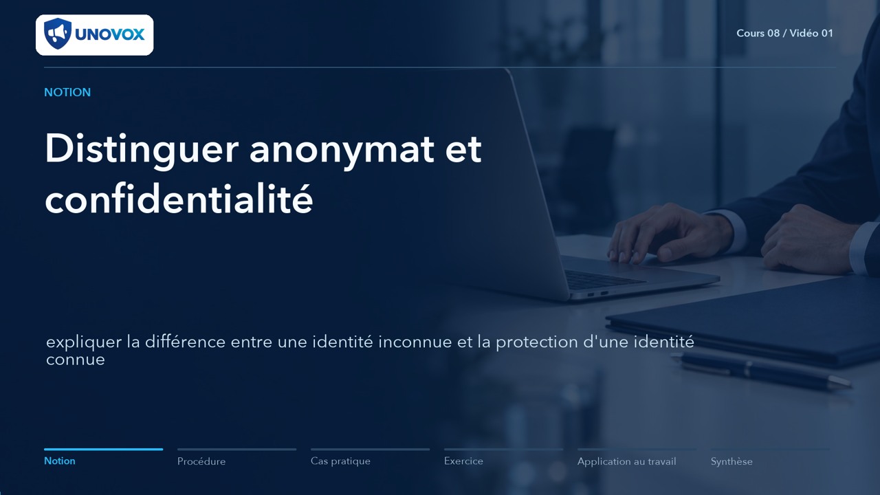 Anonymat, confidentialité et prévention des représailles