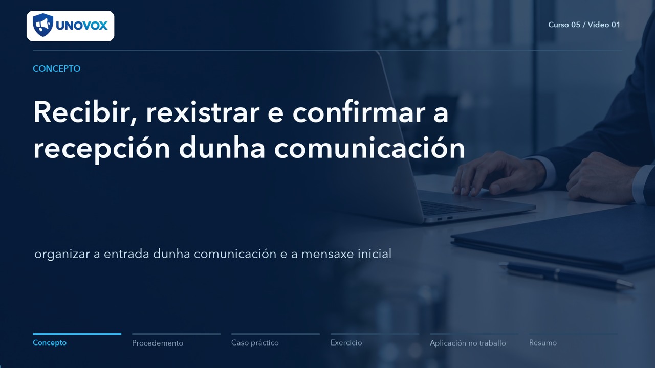 Xestionar unha comunicación desde a recepción ata o arquivo