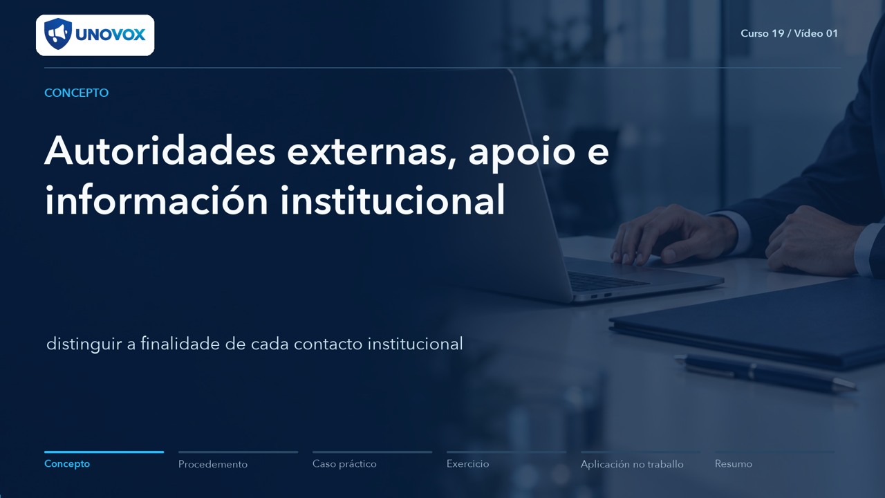 Canles externas, autoridades e información institucional