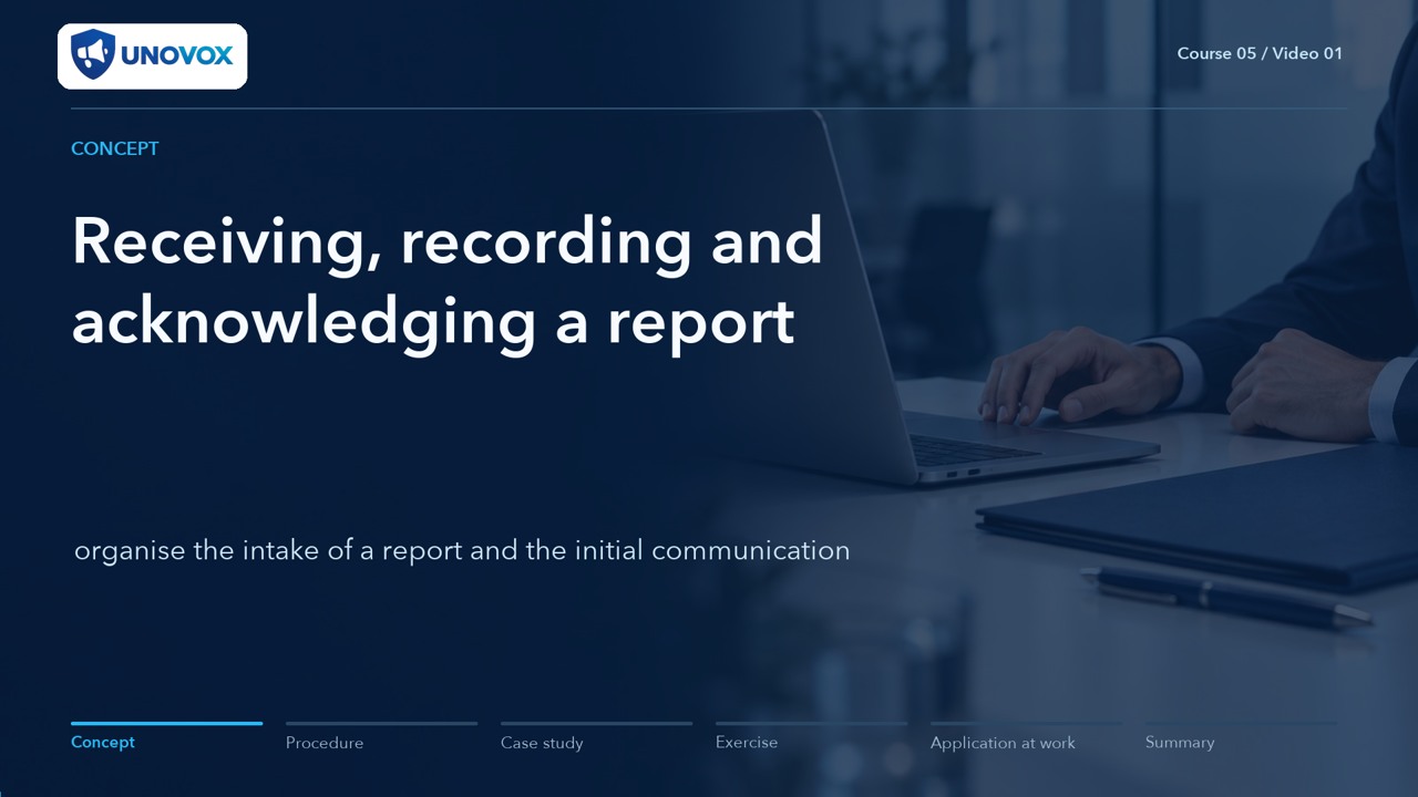 Managing a report from receipt to closure