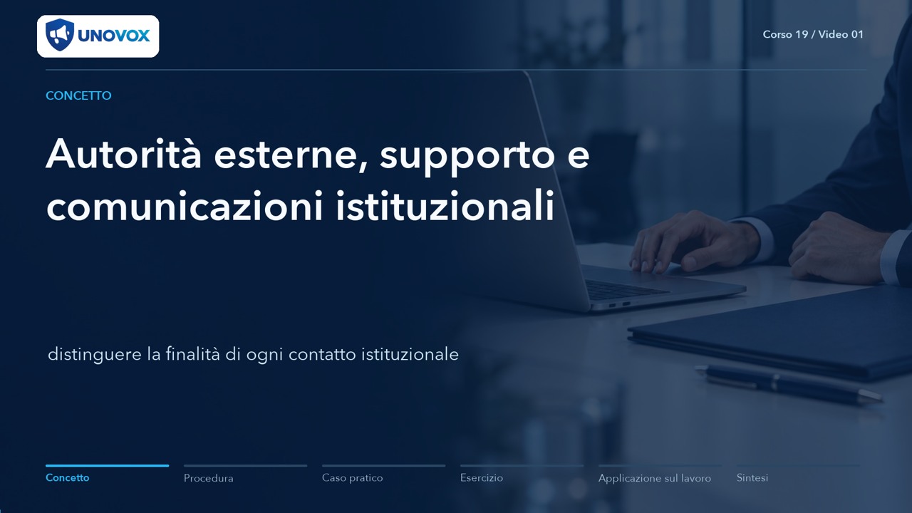 Canali esterni, autorità e comunicazioni istituzionali