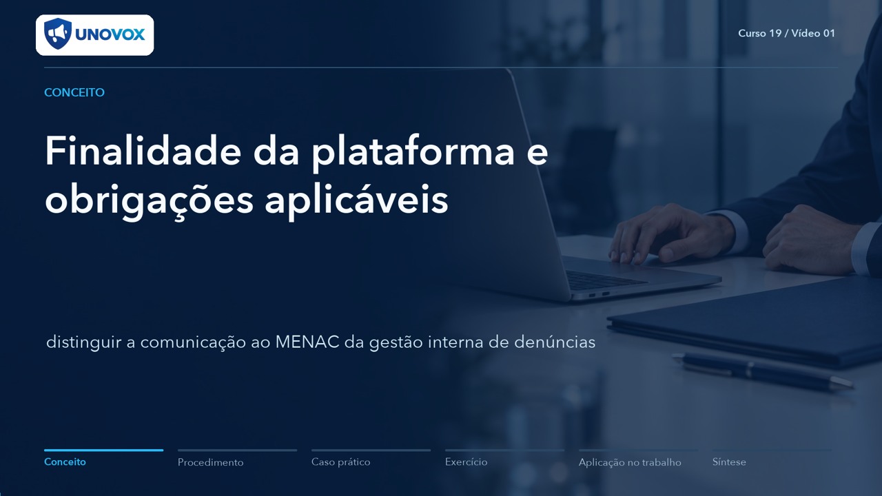 Plataforma RGPC do MENAC: preparação e utilização