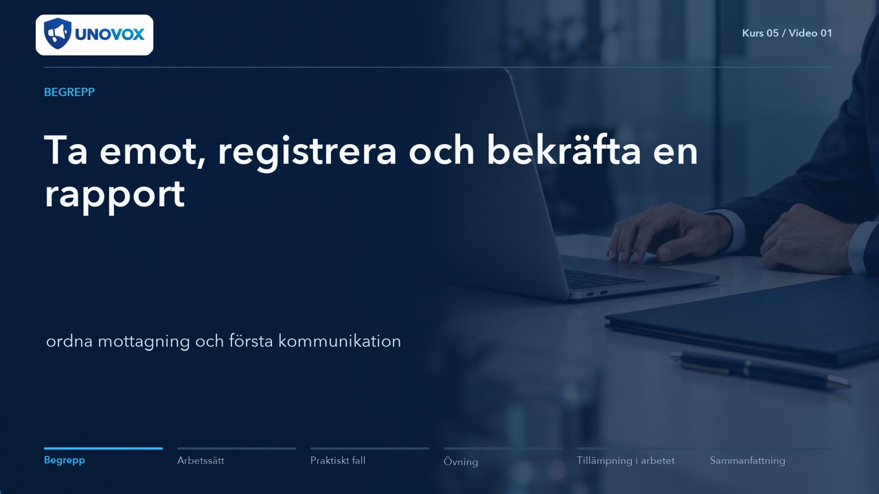 Hantera en rapport från mottagande till avslut