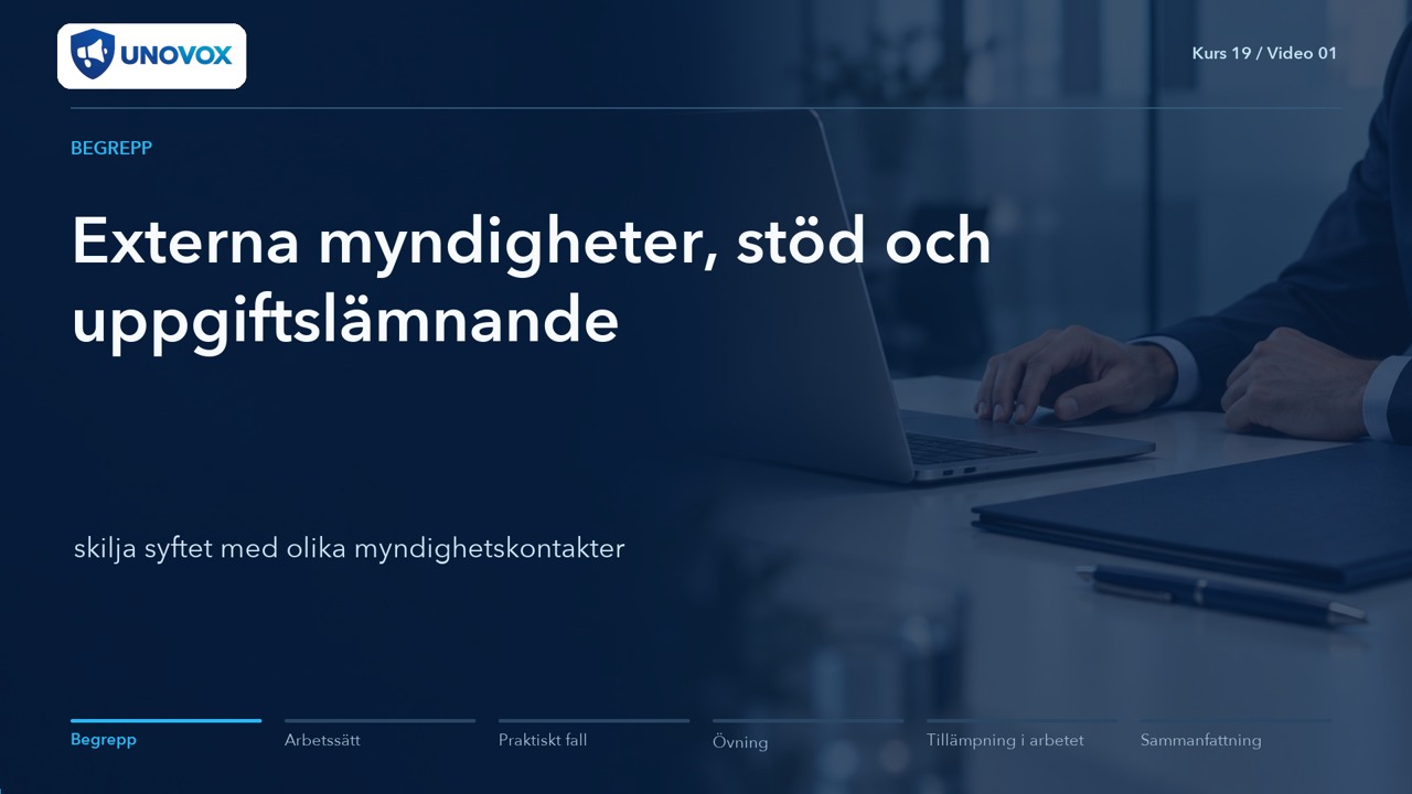 Externa kanaler, myndigheter och institutionell rapportering