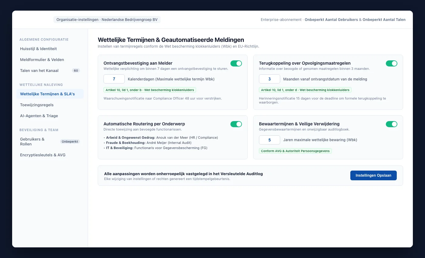 UNOVOX-instellingen voor gebruikersbeheer, zaaktoewijzing en kanaalconfiguratie